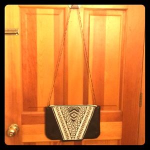 beaded Purse with Chain Linked Shoulder Strap